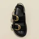 thumbnail image 5 of Sandalias de plataforma para mujer, sandalias romanas con hebilla de metal de moda retro para mujer, chanclas casuales de playa de verano para mujer, zapatillas planas para mujer, 5 of 6