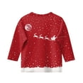 thumbnail image 3 of Long Sleeve Crew Neck Pullover Top for Girls with Glitter Bow and Snowflake Print for Holiday and Casual Wear, 3 of 4