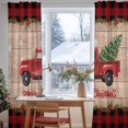 thumbnail image 3 of Christmas Truck Sheer Curtains 84 Inches Long, Winter Xmas Tree Farmhouse Snowflake Plaid Light Filtering Window Curtains for Living Room, Rod Pocket Voile Sheer Curtain Drapes, 52"Wx84"L, 2 Panels, 3 of 9
