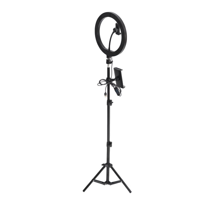 Luz de 26 cm/10 Pulgadas LED LED LECHE 3 Colors 10 Niveles Dimmables 3200-5600K Temperatura de color Con Trípodes por teléfono y Soportes de Tableta para Videos de Maquillaje en
