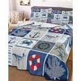 68x98in Quilt Bedding Set, Nautical Anchor Swim Rings Compass ...