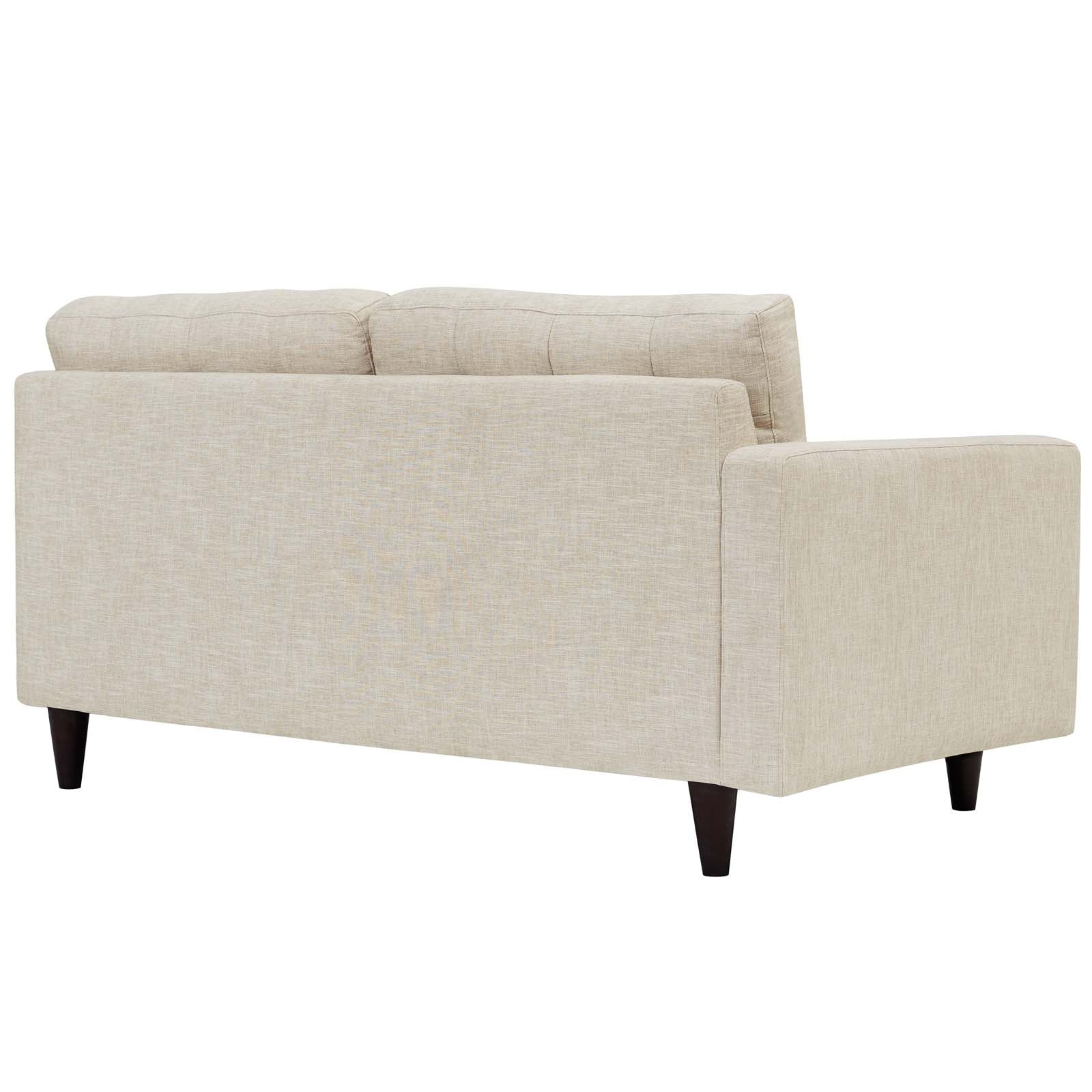 Modway Empress Left-Facing Upholstered Polyester Fabric Loveseat in Beige