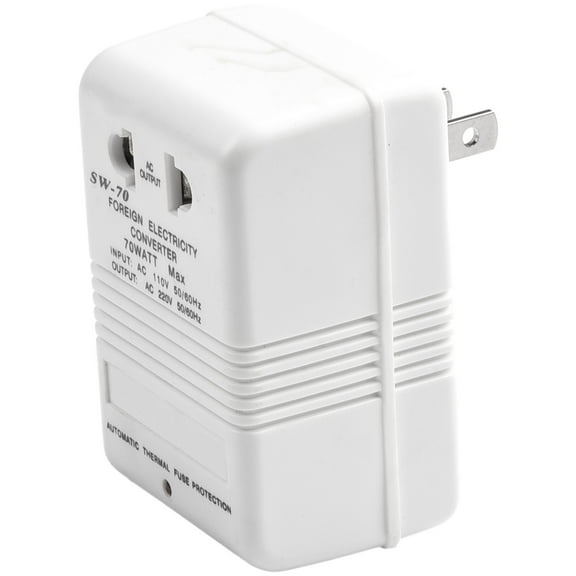 220V/240V To 110V/120V Step-Up Voltage Converter 70W Transformer Travel White（110V To 220V） YIWEI