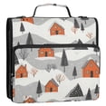 thumbnail image 5 of FORMRS Zipper Binder with Shoulder Strap 2-inch Ring 500 Sheet Capacity File Bag, Orange Cartoon Houses, 5 of 5