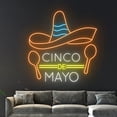 thumbnail image 4 of Handmadetneonsign Cinco De Mayo Neon Sign, Sombrero Hat Maraca Neon Light, Sombrero Maraca, 4 of 5