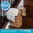 thumbnail image 4 of BIRDROCK HOME Stair Basket for Staircases – Wicker Woven Storage Bin with Cut Out Handles – Natural Brown Organizer Basket for Reducing Clutter – Large Rectangular Design – Versatile for Home, 4 of 5