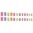 thumbnail image 2 of FCOGIN Medium Square False Nail, Pink, Blue, Green, Brown, Acrylic Press on Nail, 24 Pieces, 2 of 6