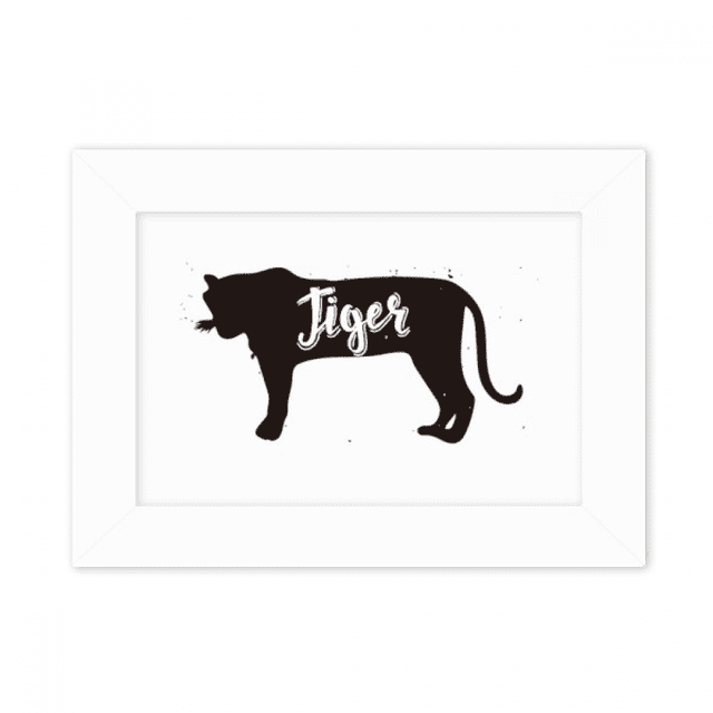 Tiger Black And White Animal Photo Mount Frame Picture Art Painting Desktop 5x7 inch