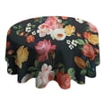thumbnail image 4 of Pioneer Flower Floral Print Pattern Round Tablecloth 60"x60",Wrinkle Wipeable Table Cloth for Kitchen Dining Room Picnic Patio Party, 4 of 6