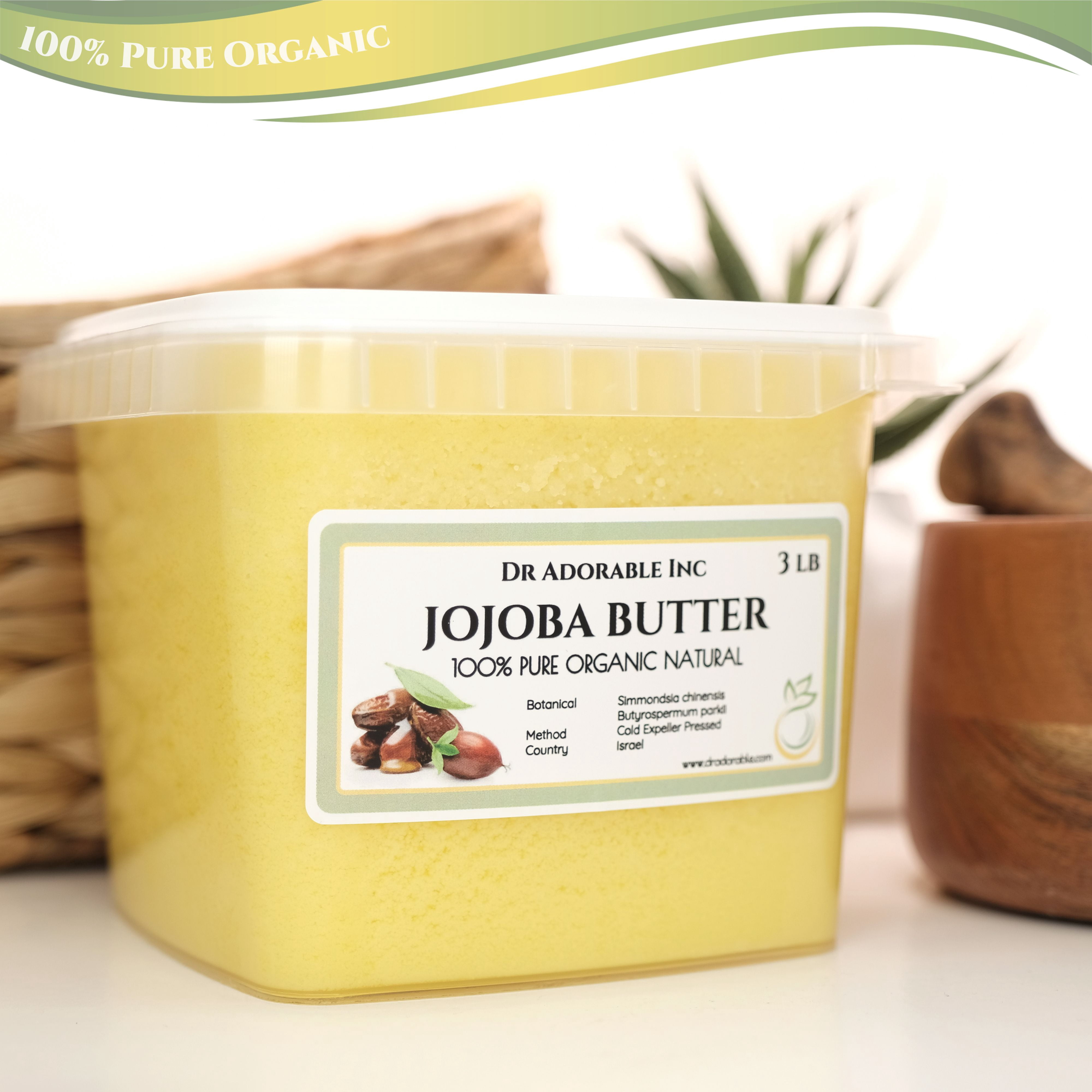 Dr Adorable - 3 lb - Jojoba Butter - Organic 100% Pure Raw