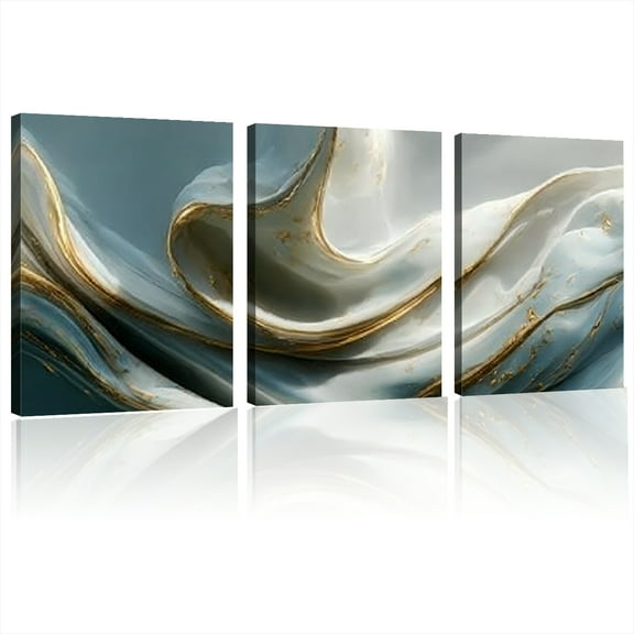 Modern Abstract Grey Golden Fluorescent Nordic Minimalist Texture Print Wall Art Canvas Painting for Bedroom Canvas Poster for Living Room Corridor Decoration 12x16inchx3pcs