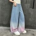 thumbnail image 6 of Kiijoy Little Girls Straight Fit Jeans Casual Gradient Pull On Denim Pants, Sizes 5-6, 6 of 8