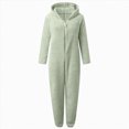 thumbnail image 4 of Towmus Girls Fleece Hooded Onesie Pajamas LinedOne Piece Fuzzy Sleepwear Zip Up Jumpsuits Winter Warm Lounge Outfits with Pockets, 4 of 4