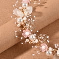thumbnail image 3 of Nvzi Horquillas para el pelo de boda con flores para novias, peinetas con perlas de cristal, pinzas para el pelo, accesorios para el pelo de boda dorados, joyas, azul y verde, 3 of 4