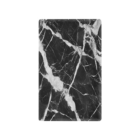 Black Marble Pattern Wall Art Decorative Wall Plate, Flame Retardant PC Plastic Light Switch & Outlet Cover with Mounting Screws Fits Blank Unused Outlet