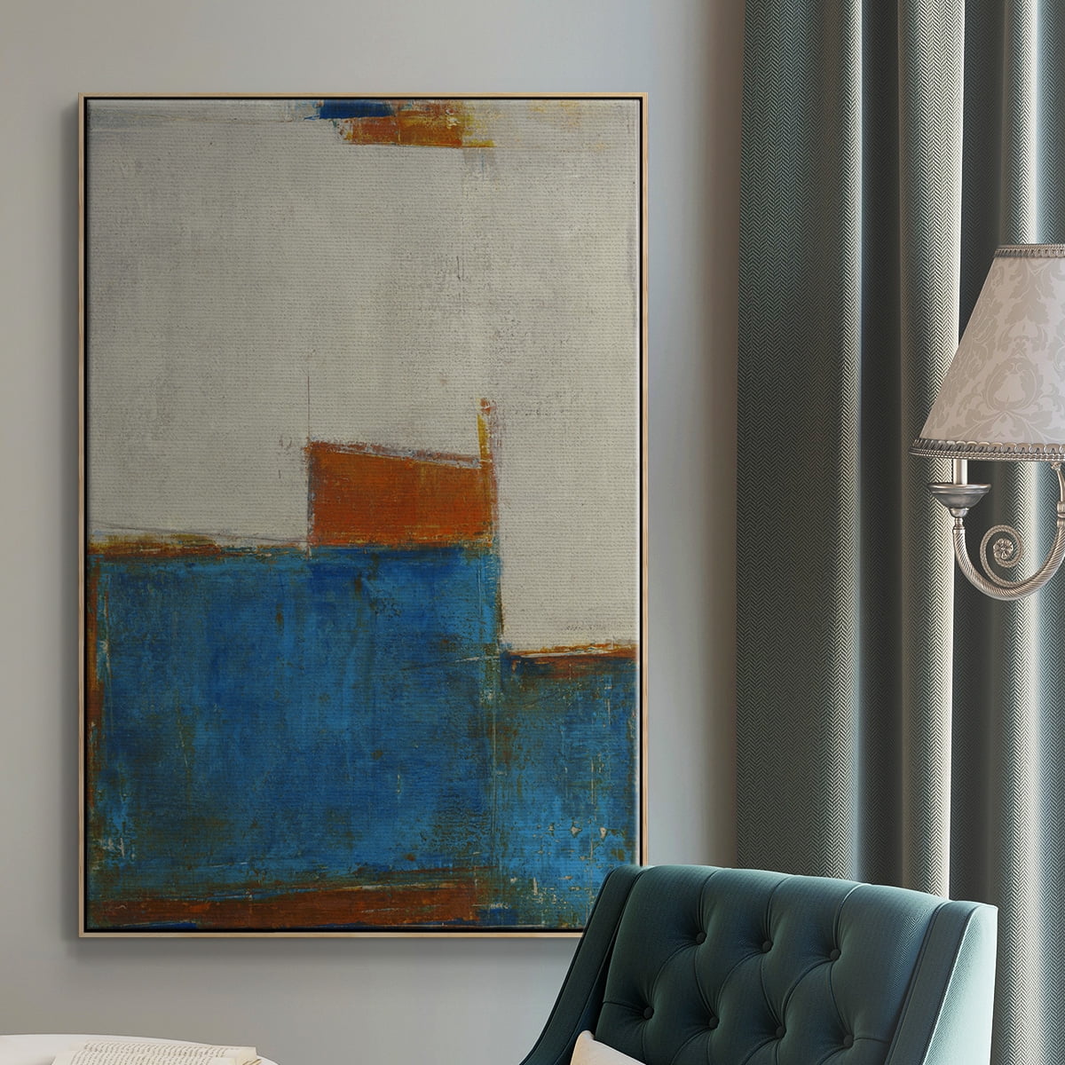 Sunset for Somebody Framed Premium Gallery Wrapped Canvas - Ready to Hang - 27 x 41 - Natural Wood Floating Frame