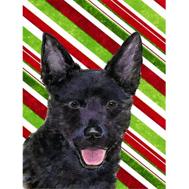 11 x 15 In. Australian Kelpie Candy Cane Holiday Christmas Flag, Garden Size