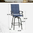 thumbnail image 3 of Summit Living 2-Piece High Top Outdoor Metal Swivel Bar Stools, Patio Textilene Counter Height Chairs, Blue, 3 of 9