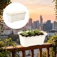 thumbnail image 2 of Rectangular Window Planter Box 11.88 Inch with Wavy Ruffled Edge Flower Pot Indoor Pot for Window Sill Garden Balcony Outdoor Garden White Planter, 2 of 9