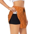 thumbnail image 2 of Haiem Orange Glitter Women's 2 in 1 Running Shorts - Lightweight Athletic Workout Gym Yoga Breathable Sports Shorts Liner with Phone Pockets-, 2 of 9
