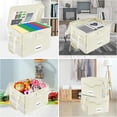 thumbnail image 4 of Fireproof Document Box with Lock,File Storage Organizer with Zipper Pockets,Collapsible Portable File Box Home Office Safe Filing Cabinet with Handle for Hanging Letter/Legal Folders,Beige, 4 of 6