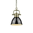 thumbnail image 1 of Golden Lighting-3602-M1L AB-BK-Duncan - One Light Mini Pendant with Chain  Aged Brass Finish with, 1 of 4