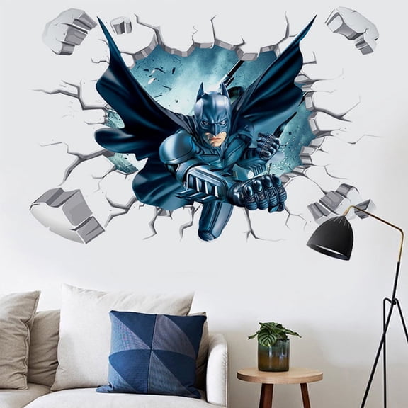 3D wall stickers, Batman wall stickers, room stickers, kindergarten wall decorations, cartoon graffiti stickers, self-adhesive room decorations, living room decorations