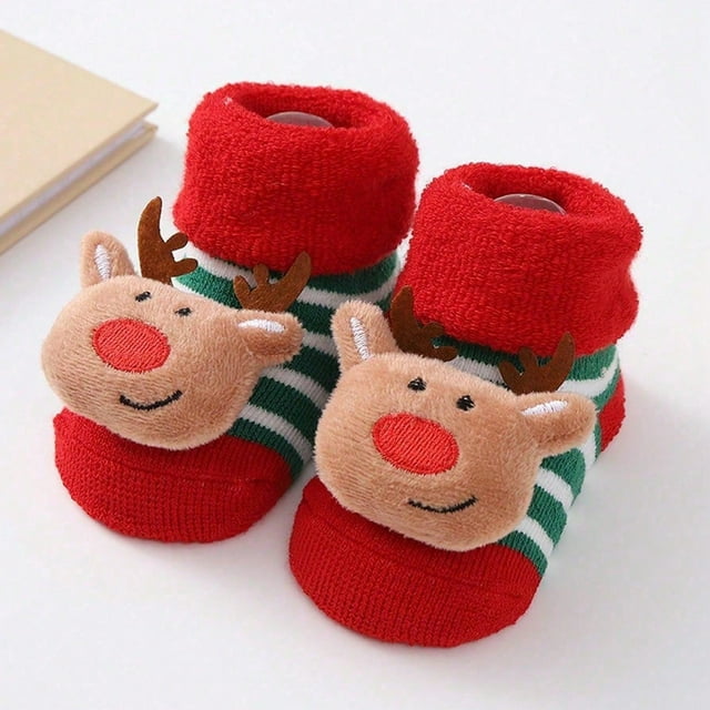 Santa Figure Knit Socks Cute Baby Snowman Socks Toddler Socks Stockings