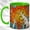 Green, variant on Stained Glass Birch Coffee Mug, Autumn Tree Mug, Ceramic 11 oz
