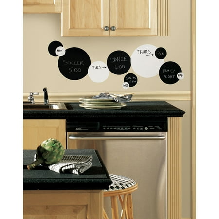 Black and White Chalkboard Dots Peel and Stick Wall Decals