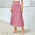 thumbnail image 2 of Maean Women Pleated Skirts High Waist Satin Silky Fashion Maxi Skirts Dress for Work Office Party, 2 of 7