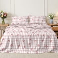 thumbnail image 3 of Flymme 3-Piece Twin Size Sheet Set, Pink Gingham & Bow Bedding, Ultra-Soft Microfiber Bed Sheets with Deep Pocket, Cute Coquette Bedding for Kids Teens Girls Bedroom Decor, 3 of 8