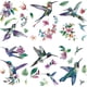 thumbnail image 1 of Pegatinas de colibrí para ventana, 8 estilos, autoadhesivas, de vinilo PVC, resistentes al agua, con diseño de pájaro, flor y hoja., 1 of 9