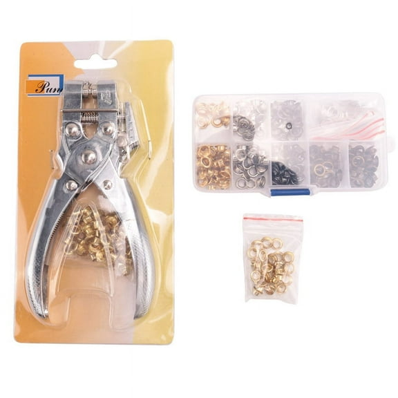 3/16 Inch Grommet Eyelet Plier Set Hole Punch Pliers Hand with 200 Pieces of Grommets Eyelets