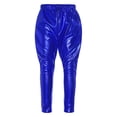 thumbnail image 2 of YONGHS Kids Girls Shiny Metallic Hip Hop Street Dance Harem Pants Trouser Navy Blue 17-18, 2 of 7