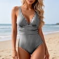 thumbnail image 2 of DHFJKG Deep V Neck Swimsuit For Women One Piece Swimwear Wide Straps Sexy High Cut Bathing Suit Trendy Beachwear, 2 of 5