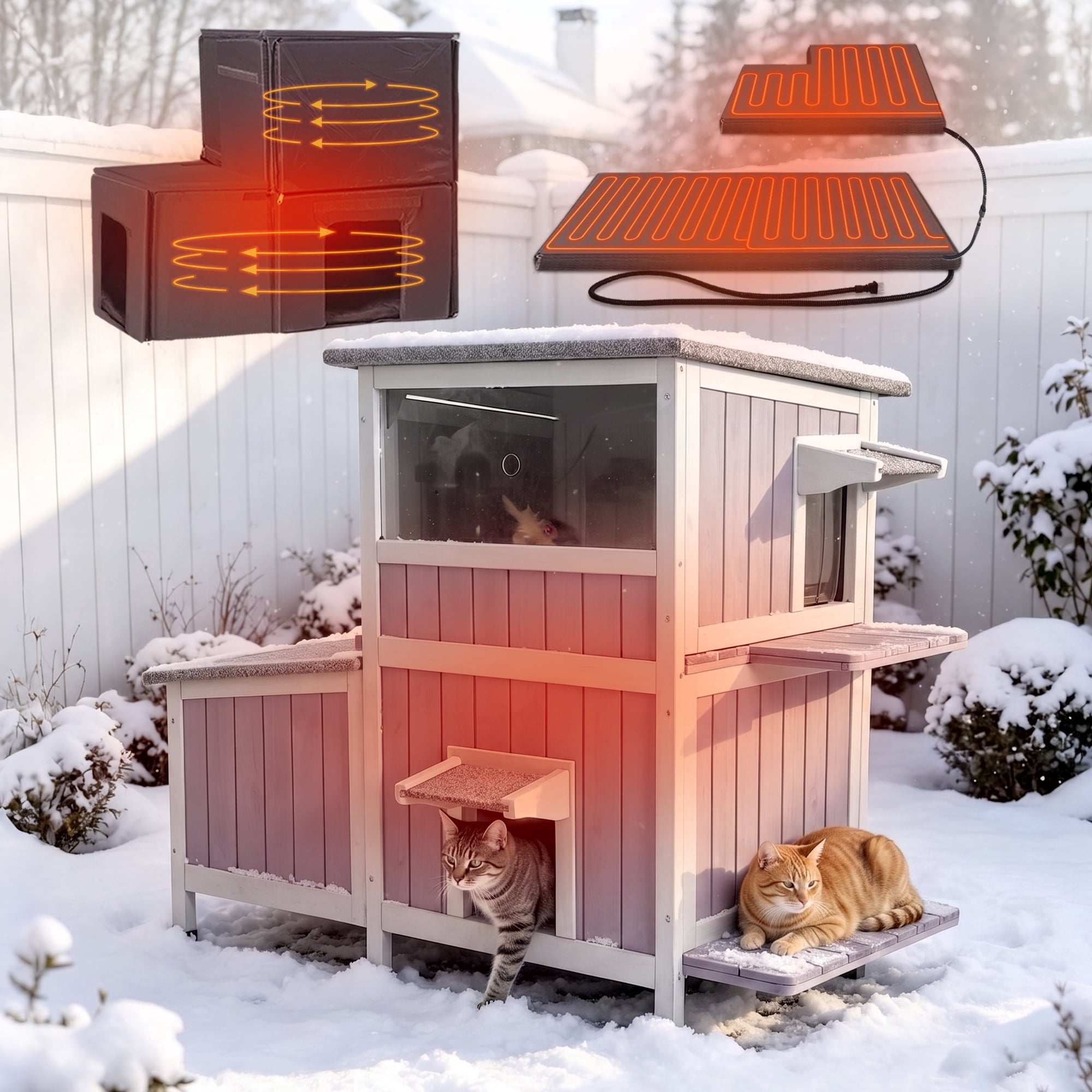 PawHut Large Outdoor Cat House, 74