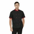 thumbnail image 3 of TOPTIE Short Sleeve Chef Coat Jacket Black Lightweight Button Chef Uniform, 3 of 9