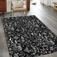 thumbnail image 3 of Nautical Black Area Rug 4x6 Washable Rug Non Slip Anchor Rudder Compass Sailing Boat Large Area Rug Indoor Floor Carpet for Entryway Bedroom Kitchen Living Room Home Office Dining Room Nursery, 3 of 8