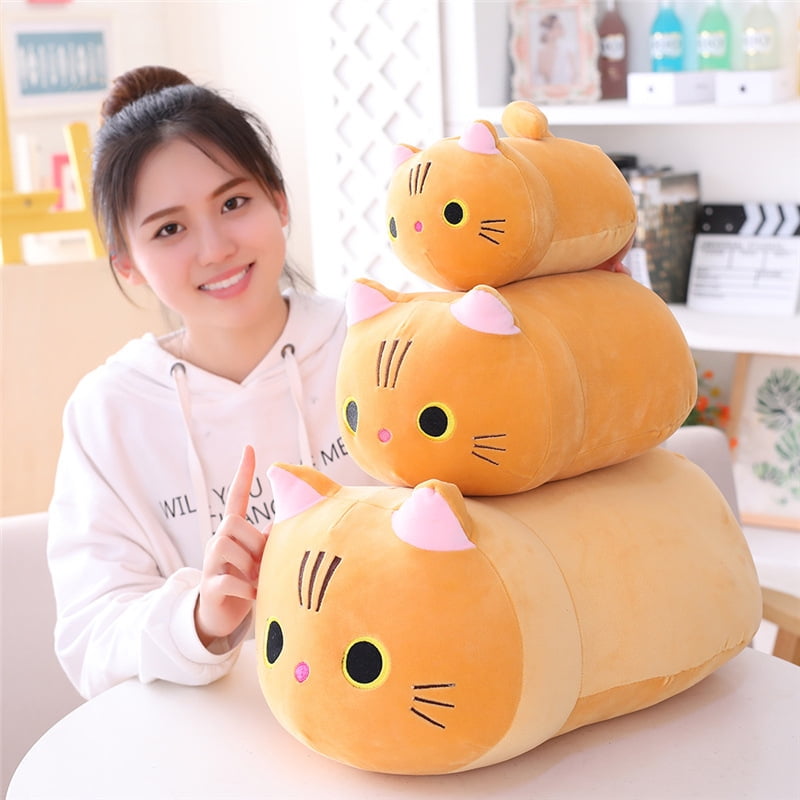 Cartoon Cat Dolls Cute Eound Eyes Innovative Cat Shape Pillow Plush Toy