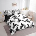thumbnail image 3 of jejeloiu Extreme Games Motorcycle 7-Piece Twin Bedding Sets,White Black Bedding Comforter Set For Boys Teens Reversible, 3 of 8