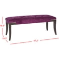 thumbnail image 4 of SAFAVIEH Gibbons Bench Silver Nail Head Plum, 4 of 6