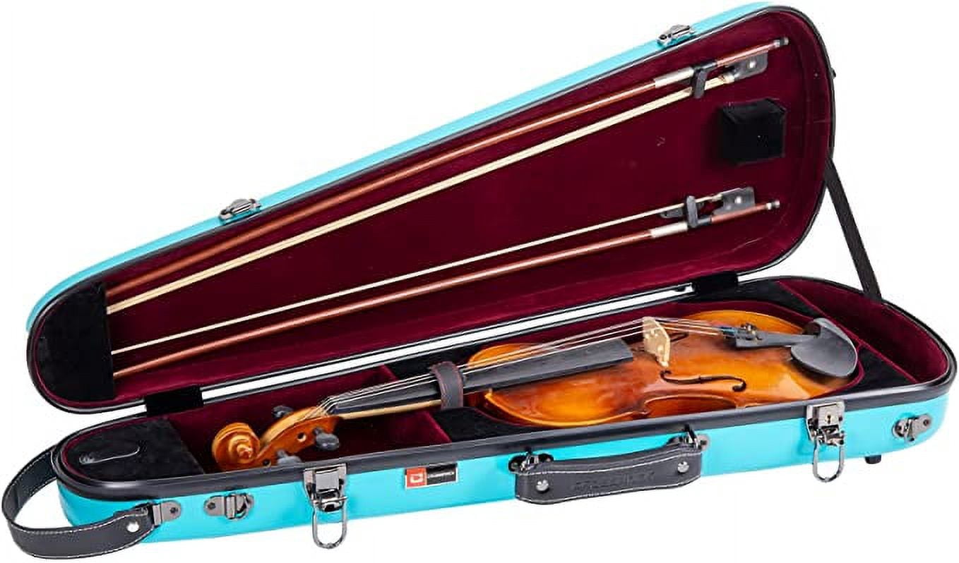 Crossrock 4/4 Size Violin Fiberglass Case with High Quality Velvet Lining