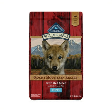 Blue Buffalo Wilderness Rocky Mountain Recipe High Protein, Natural Puppy Dry Dog Food, Red Meat 22-lb