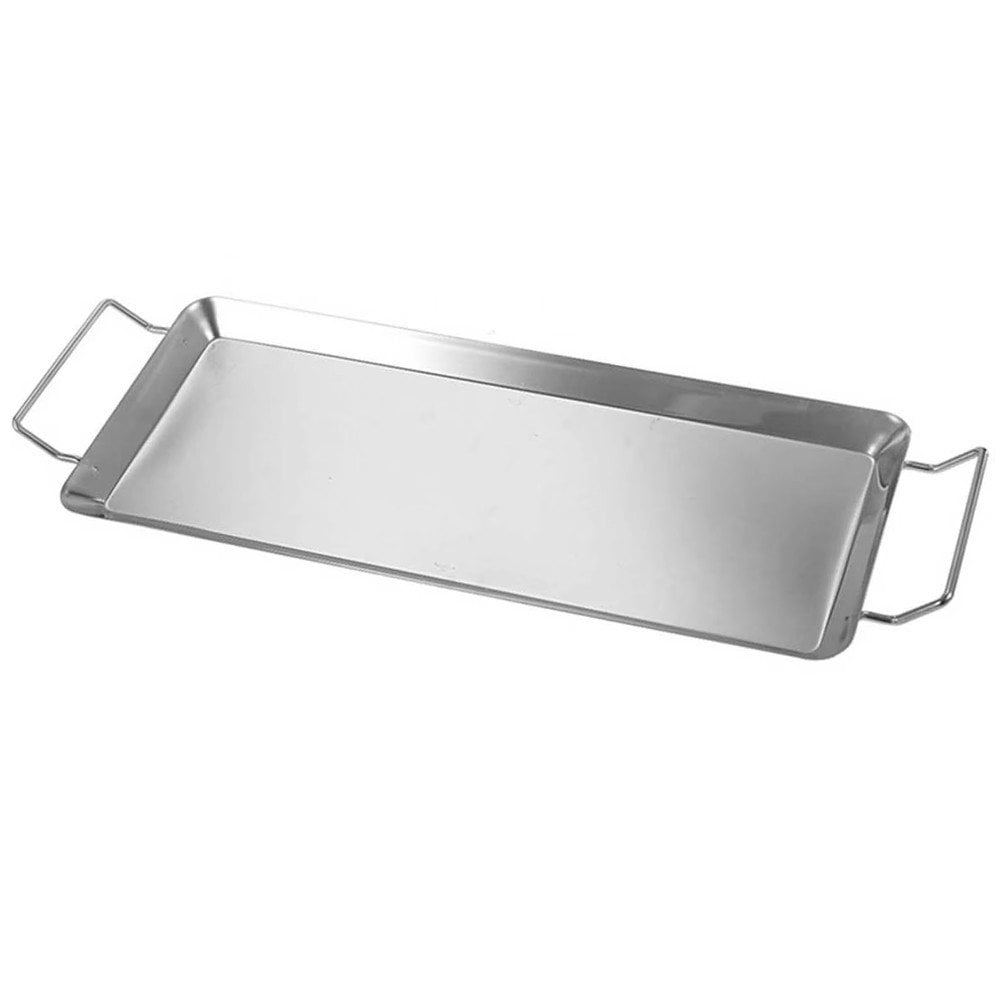 Yvsxxv Stainless Steel Griddle Plate Rectangle Griddle Plancha with Handles for Most BBQ Gas Grills and Charcoal Grills