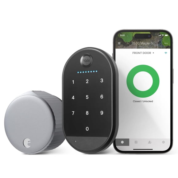 Cerradura inteligente Yale August con Wi‑Fi y teclado – Plata