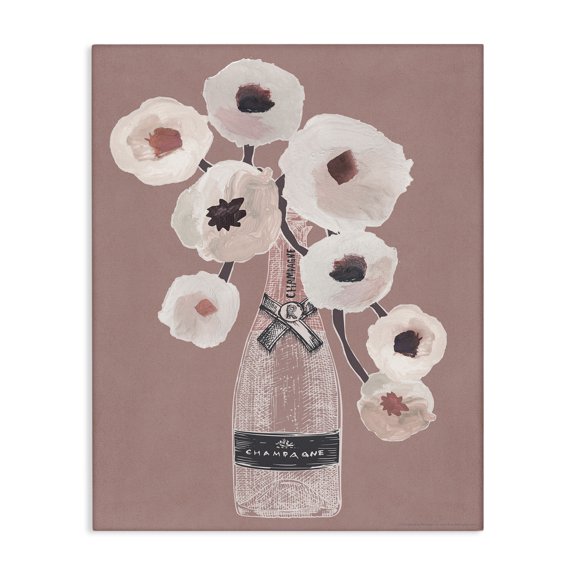 Stupell Industries White Poppies Champagne Plants & Flowers Painting Wrapped Canvas Art Print Wall Art, 16 x 20