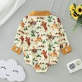 thumbnail image 3 of Gibobby Mameluco niña con estampado de animados de manga larga para niños pequeños, monos para recién nacidos, ropa de(Amarillo, 0-3 Meses), 3 of 5