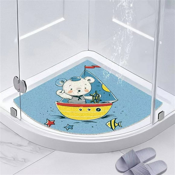 Bathroom Products Shower Nozzle Corner Shower Mat Non Slip Bath Mat Pvc Loofah Shower Floor Mats for Showers Bathmat with Drain Holes Anti Slip Shower Mat for Bathroom Floor Tub Elderly