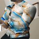 thumbnail image 1 of Camisa de hombre de moda de manga larga azul informal para exteriores con solapa de calle con botones y cuadros blancos, camiseta de primavera y verano nueva, 1 of 6